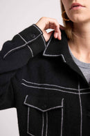 Veste Oversize Cachemire Jade - Noir Gris