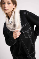 Veste Oversize Cachemire Jade - Noir Gris