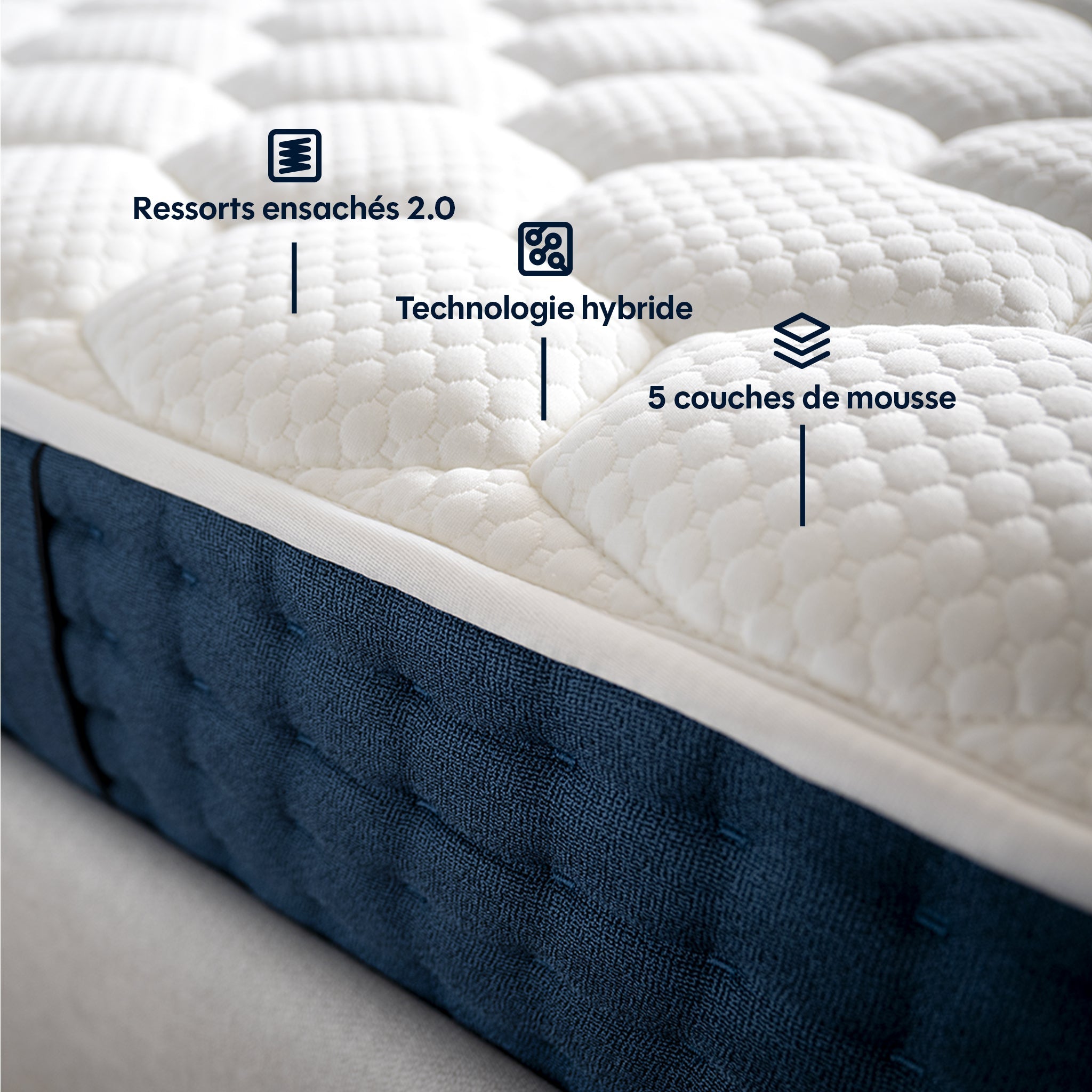 Matelas hybride Jade - mémoire de forme - 26cm
