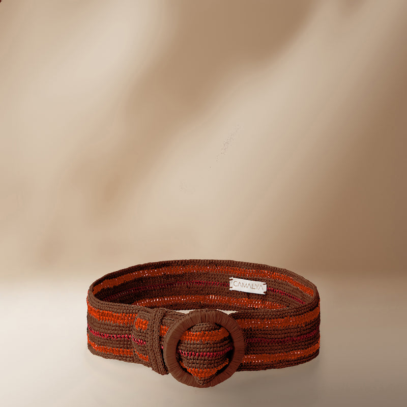 Jaline Belt - Brown & Orange & Red