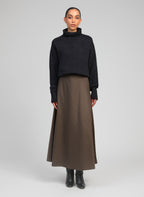 Jupe Midi Jaline Marron