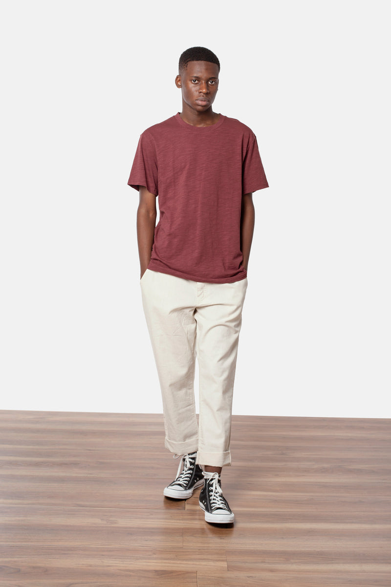 Rhythm - T-Shirt Basic Slub - Raisin - Homme