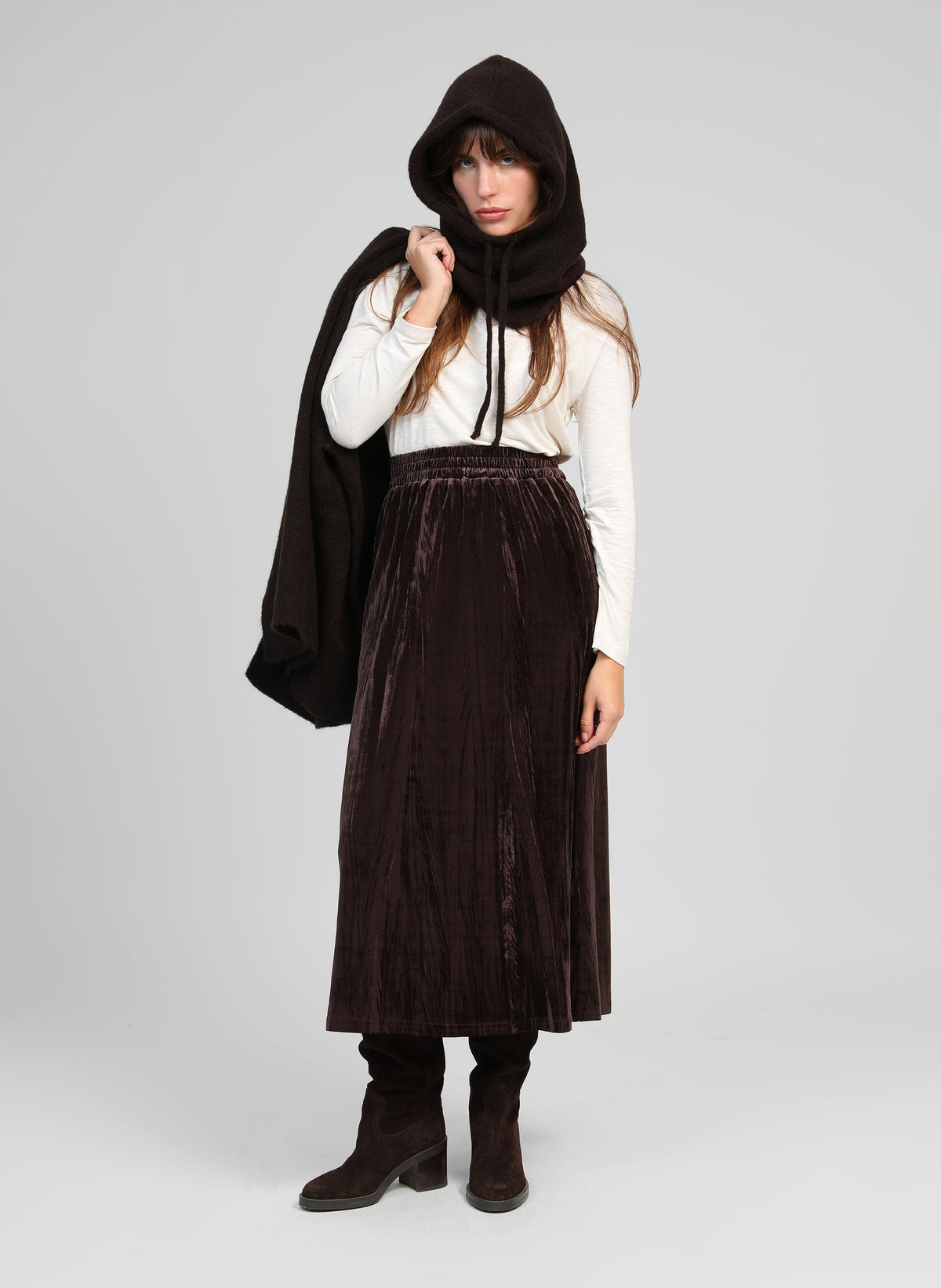 Jupe Midi Janais Marron