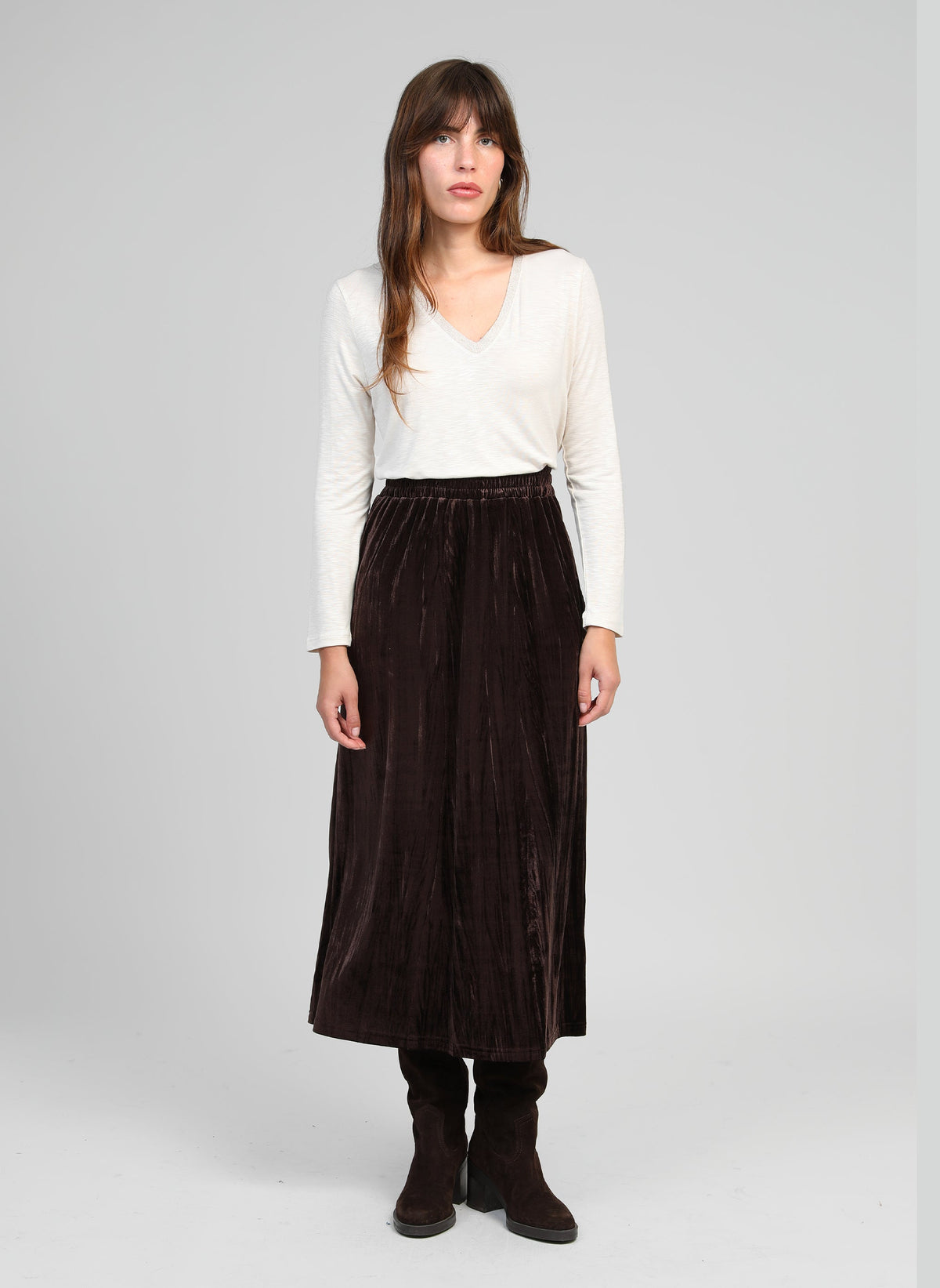 Jupe Midi Janais Marron