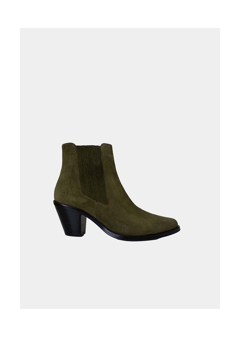 Boots Free Lance Jane 7 Chelsea Boot - Cuir Velours Kaki