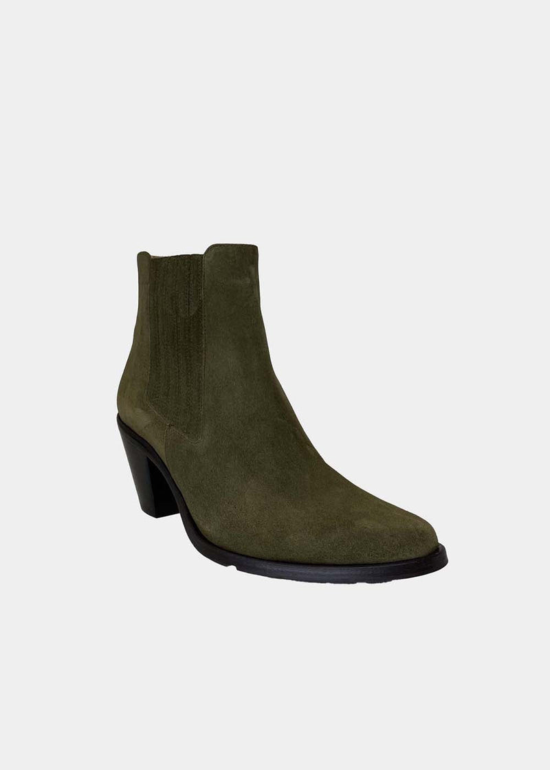 Boots Free Lance Jane 7 Chelsea Boot - Cuir Velours Kaki