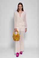 Jane Shirt Crochet Sequins - Blanc