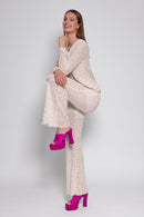 Jane Shirt Crochet Sequins - Blanc