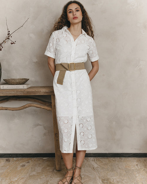 Robe Mi-Longue Jane Ecru