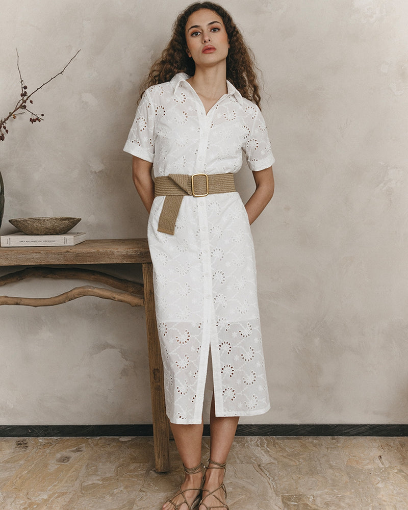 Robe Mi-Longue Jane Ecru