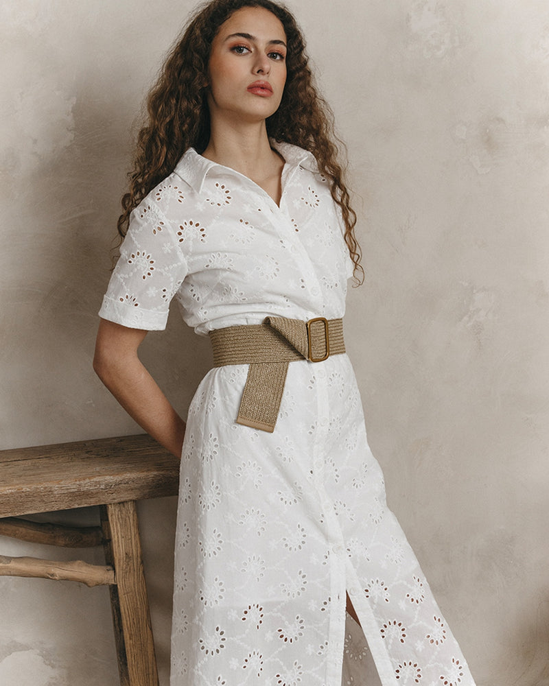 Robe Mi-Longue Jane Ecru