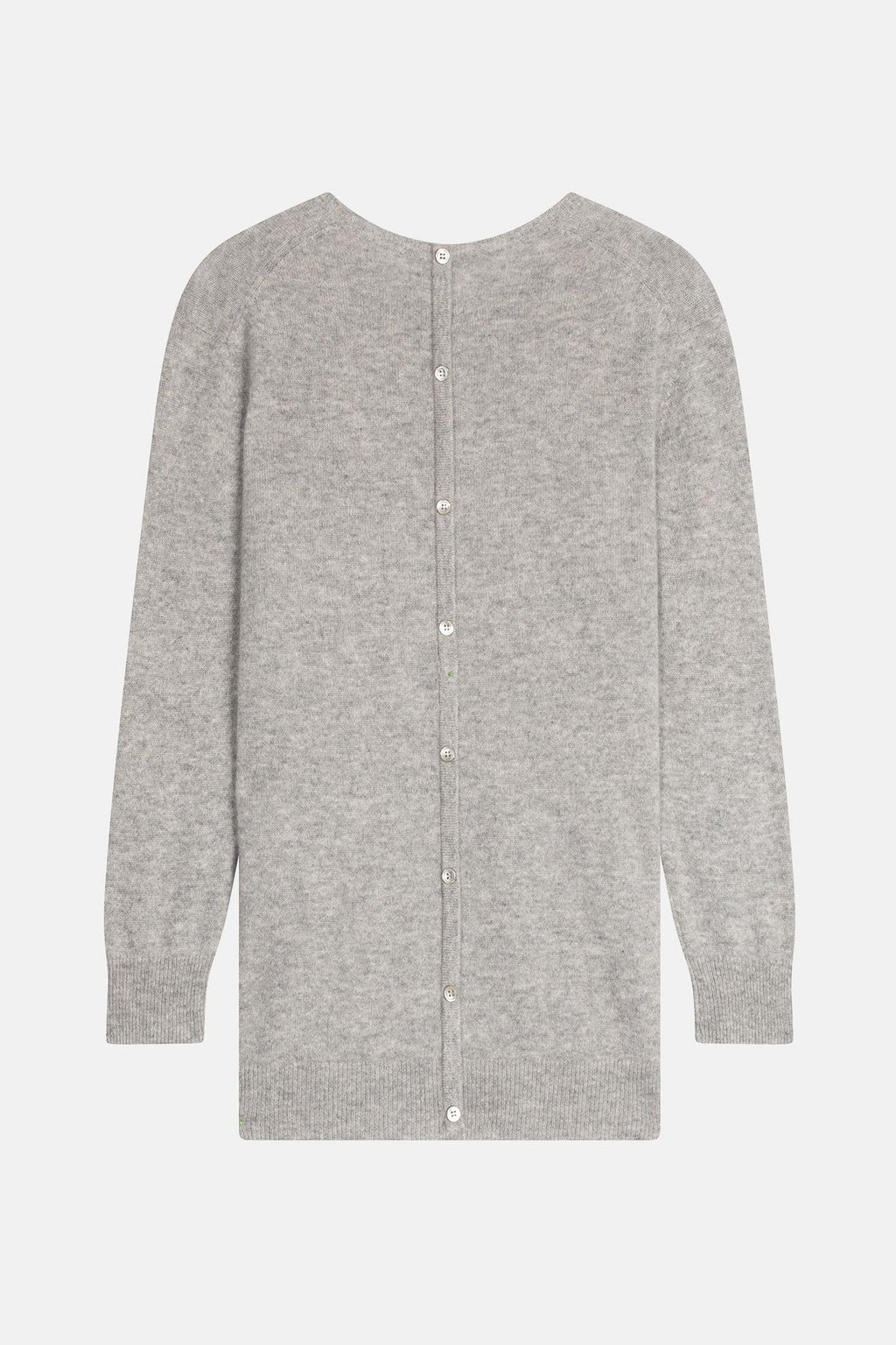 Pull Col Rond Boutonné Dos - Janice - Nuage Chiné