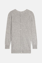 Pull Col Rond Boutonné Dos - Janice - Nuage Chiné