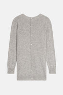 Pull Col Rond Boutonné Dos - Janice - Nuage Chiné