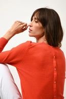 Pull Col Rond Boutonné Dos - Janice - Orange