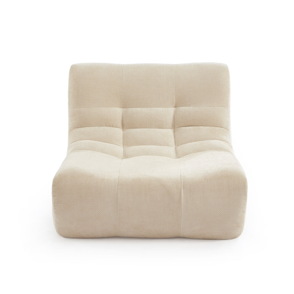 Janis - Modular Single-Seat Armchair - Chenille Fabric - Ecru