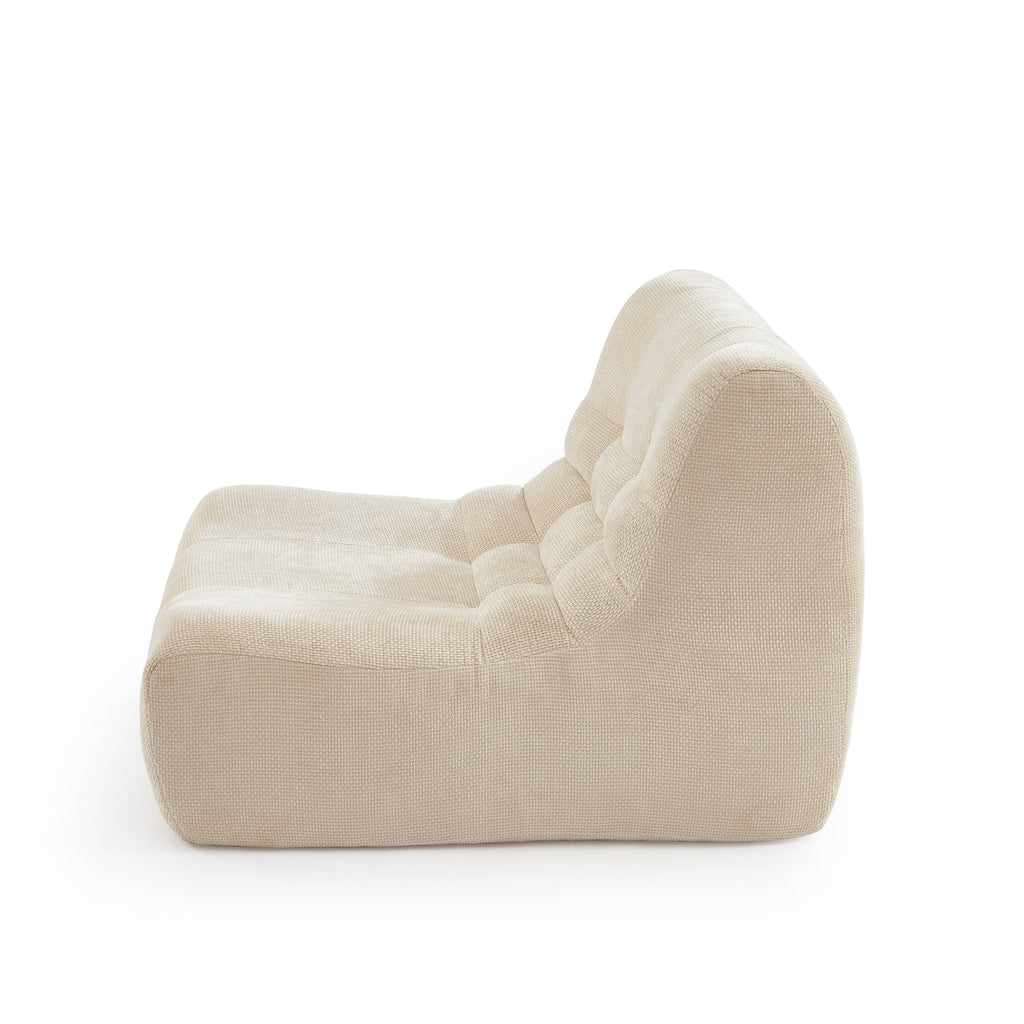 Janis - Modular Single-Seat Armchair - Chenille Fabric - Ecru