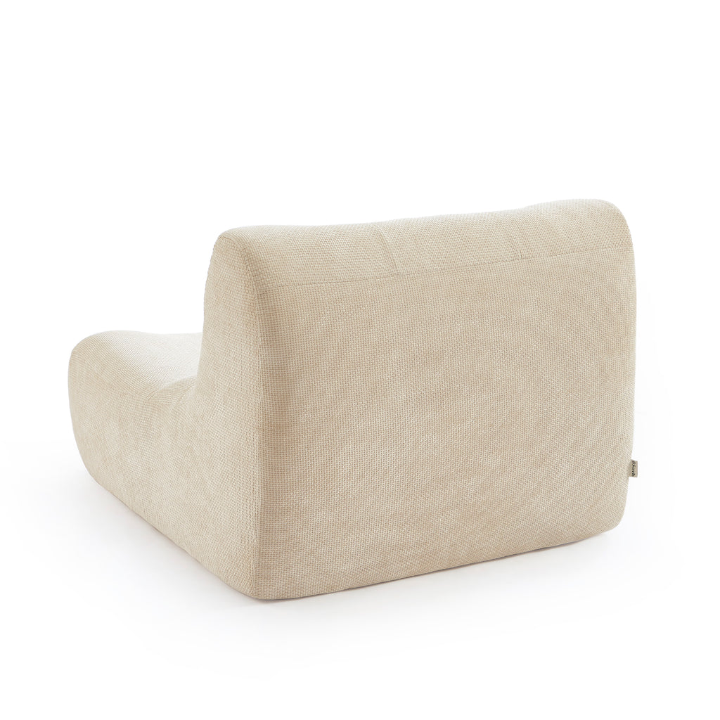 Janis - Modular Single-Seat Armchair - Chenille Fabric - Ecru