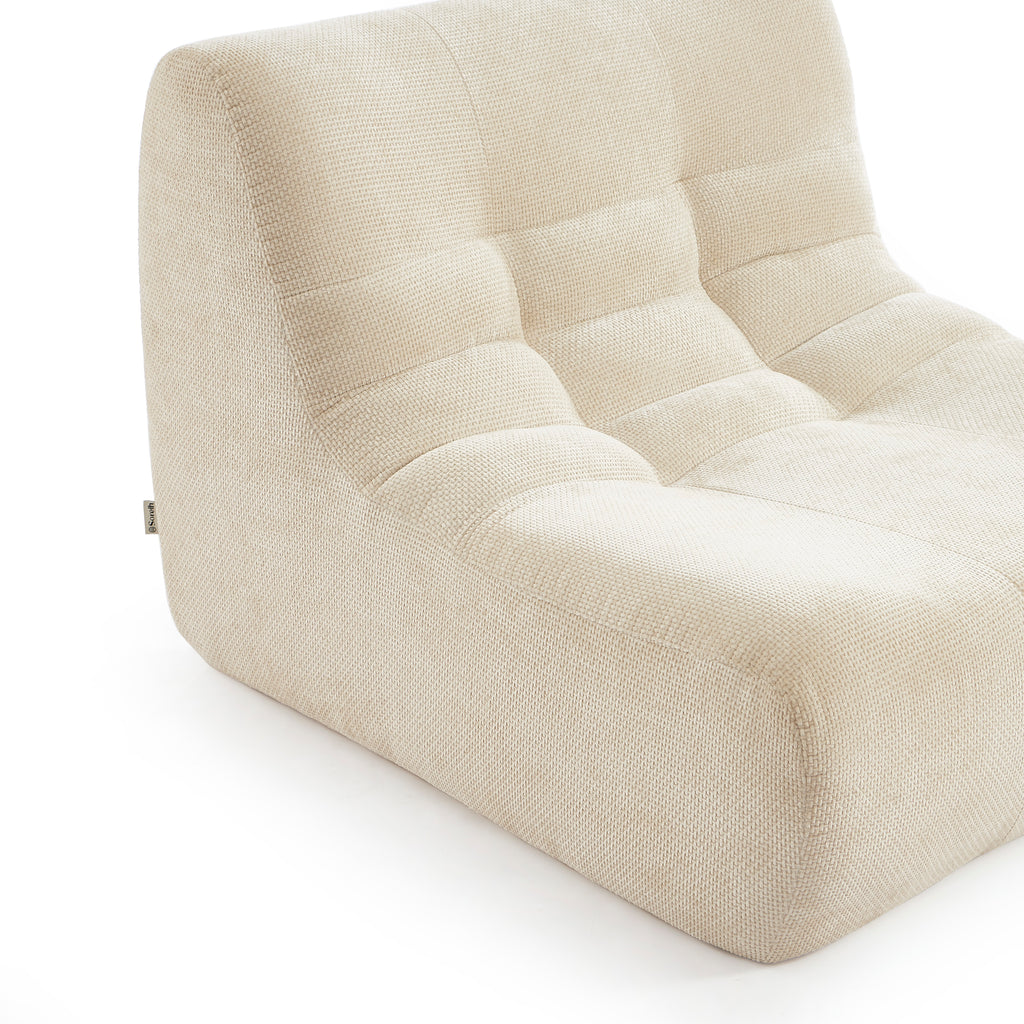 Janis - Modular Single-Seat Armchair - Chenille Fabric - Ecru
