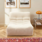 Janis - Modular Single-Seat Armchair - Chenille Fabric - Ecru
