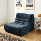 Janis - Armchair - Chenille Fabric - Blue
