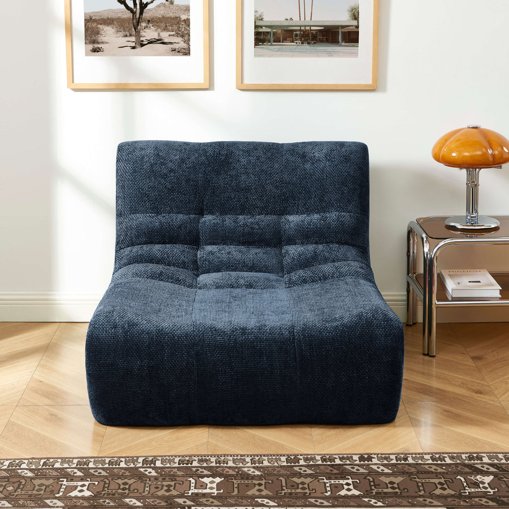 Janis - Armchair - Chenille Fabric - Blue