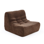 Janis - Modular 1-Seat Armchair - Chenille Fabric - Brown