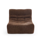 Janis - Modular 1-Seat Armchair - Chenille Fabric - Brown