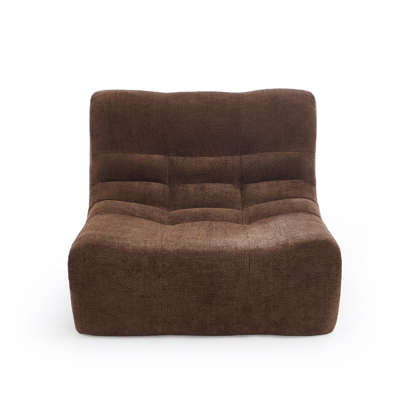 Chauffeuse Janis Modulable Une Place - Tissu Chenille Marron