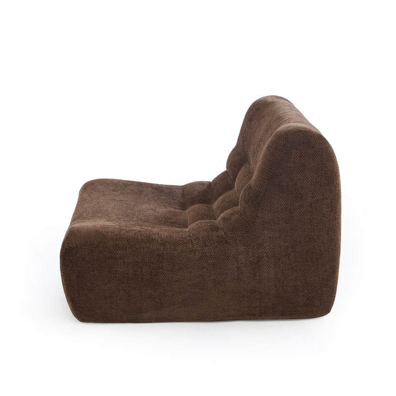 Chauffeuse Janis Modulable Une Place - Tissu Chenille Marron