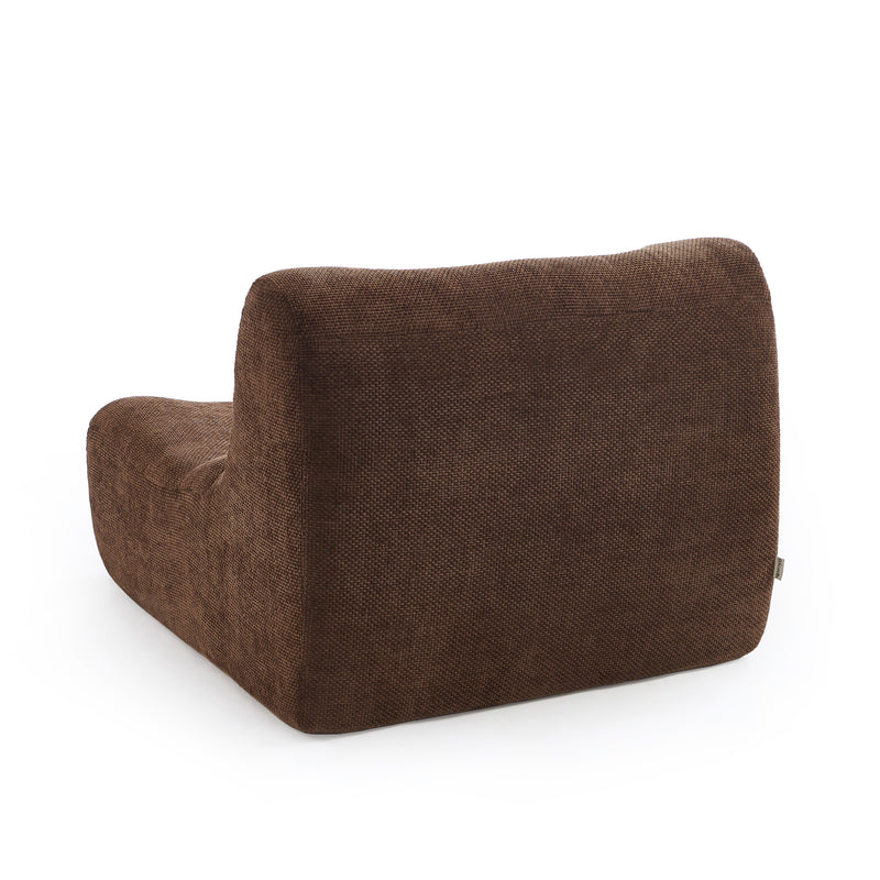 Chauffeuse Janis Modulable Une Place - Tissu Chenille Marron