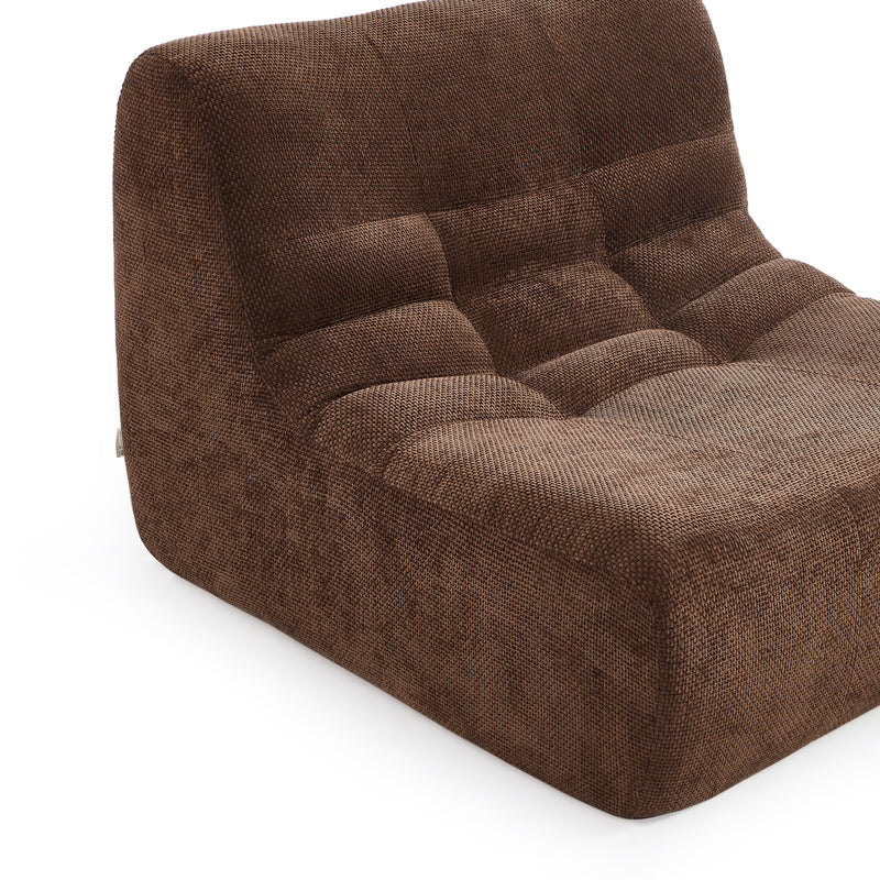 Chauffeuse Janis Modulable Une Place - Tissu Chenille Marron
