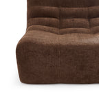Janis - Modular 1-Seat Armchair - Chenille Fabric - Brown