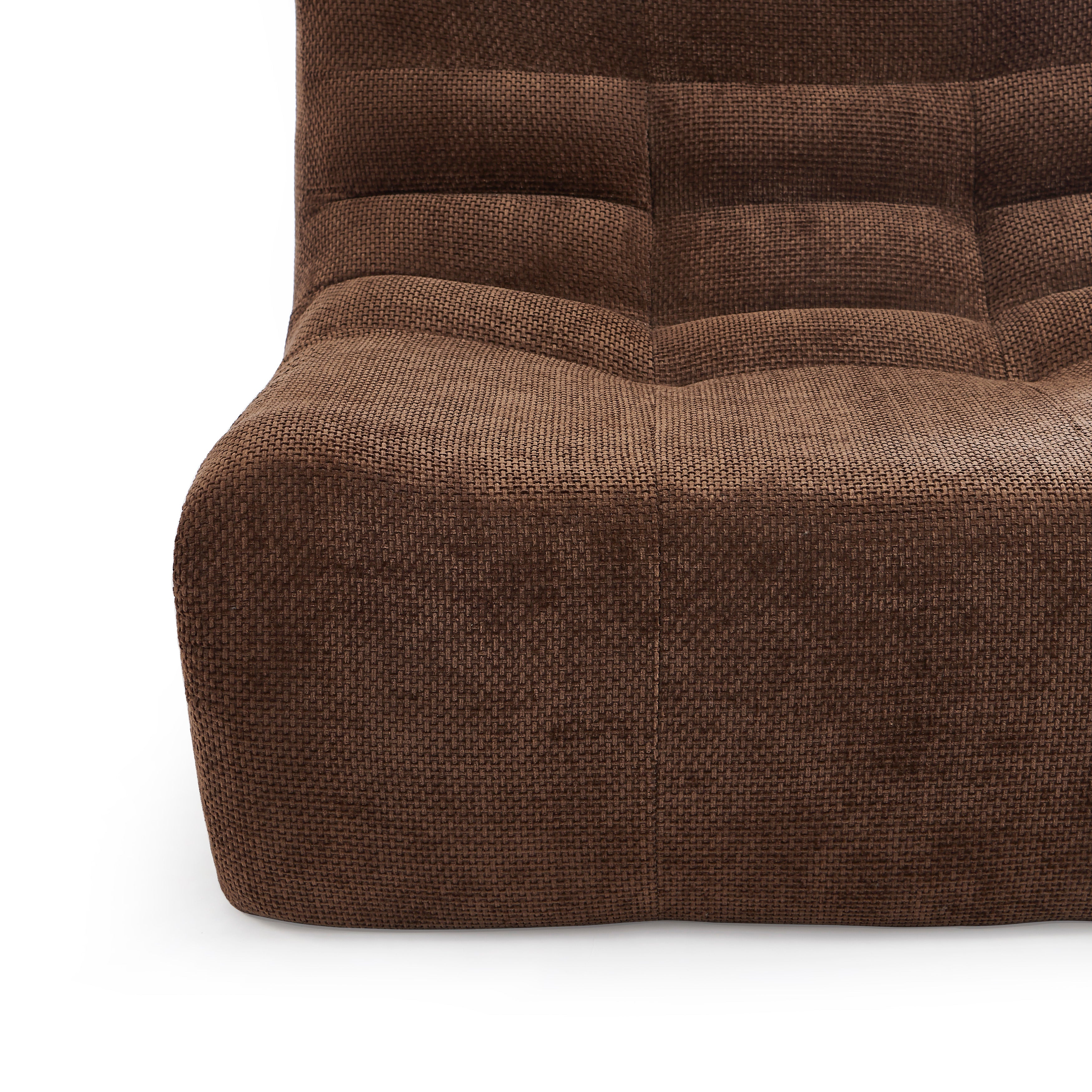 Janis - Modular 1-Seat Armchair - Chenille Fabric - Brown