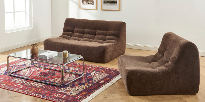 Chauffeuse Janis Modulable Une Place - Tissu Chenille Marron