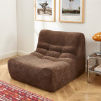 Janis - Modular 1-Seat Armchair - Chenille Fabric - Brown