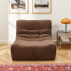 Janis - Modular 1-Seat Armchair - Chenille Fabric - Brown