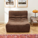 Chauffeuse Janis Modulable Une Place - Tissu Chenille Marron