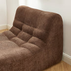 Janis - Modular 1-Seat Armchair - Chenille Fabric - Brown