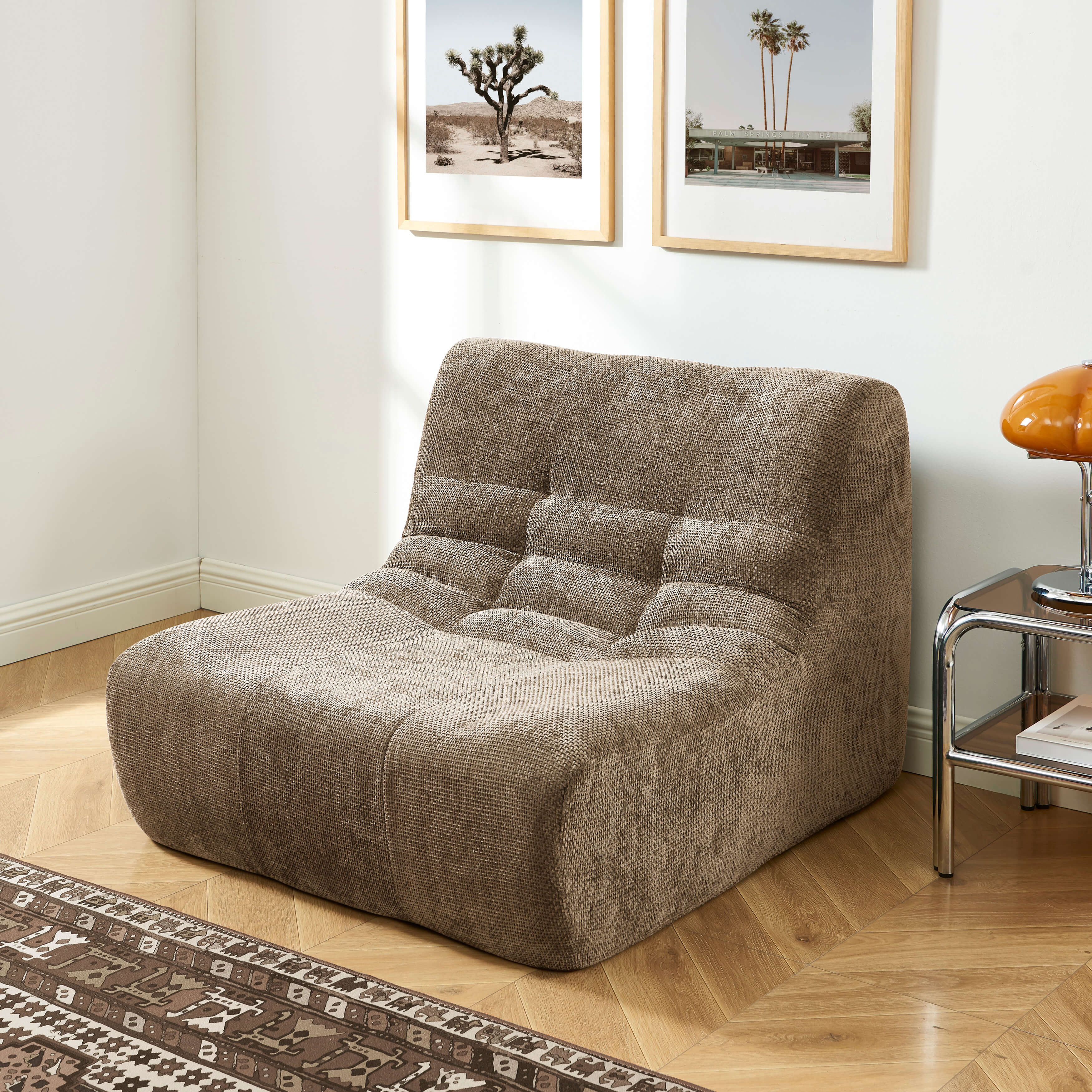 Janis - Chauffeuse - Tissu Chenille - Taupe