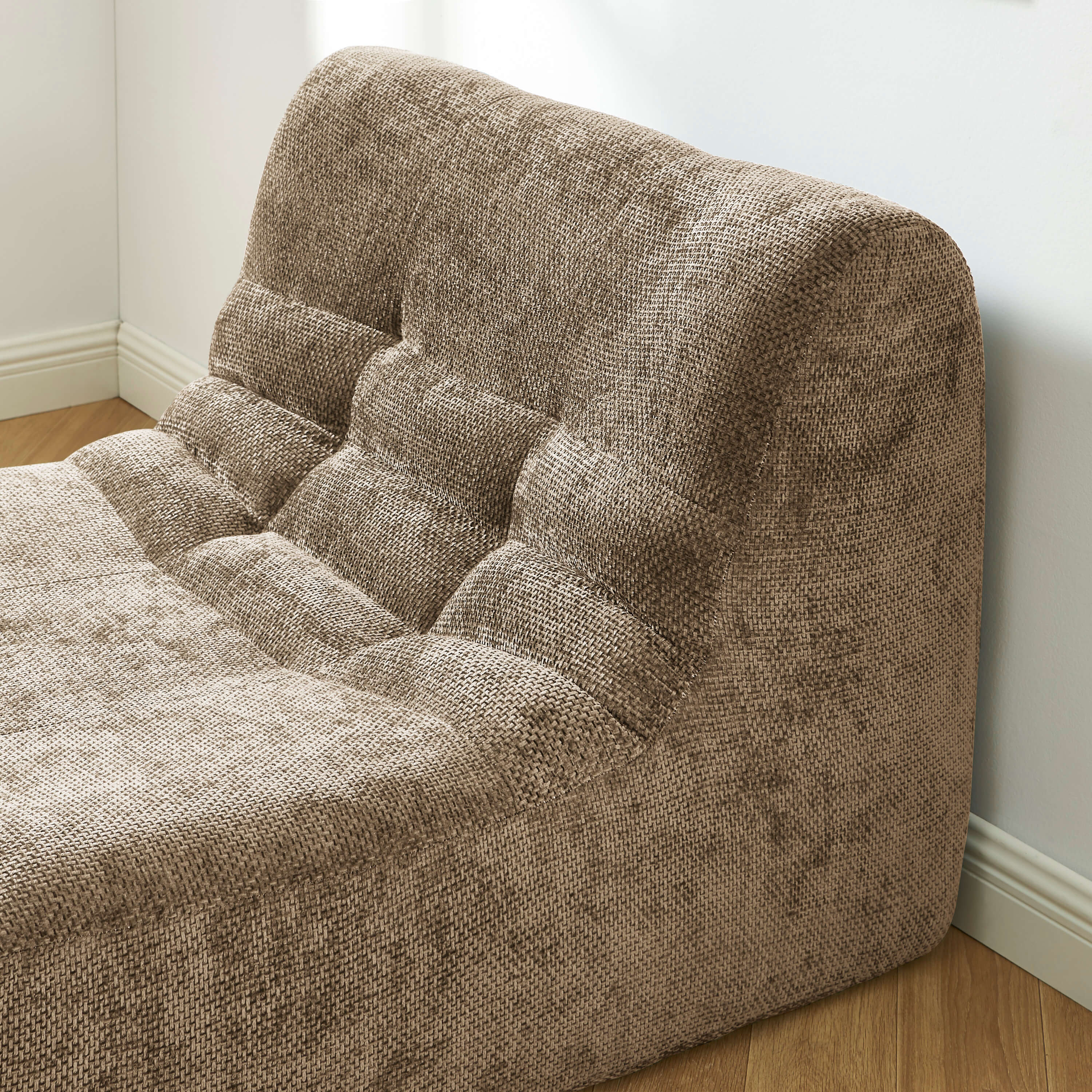 Janis - Chauffeuse - Tissu Chenille - Taupe