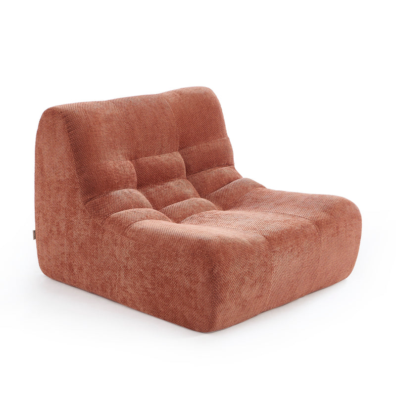Chauffeuse Janis Modulable Une Place - Tissu Chenille Terracotta