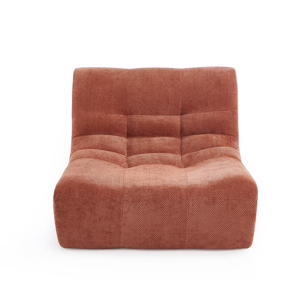 Janis - Modular Armchair 1 Seater - Chenille Fabric - Terracotta