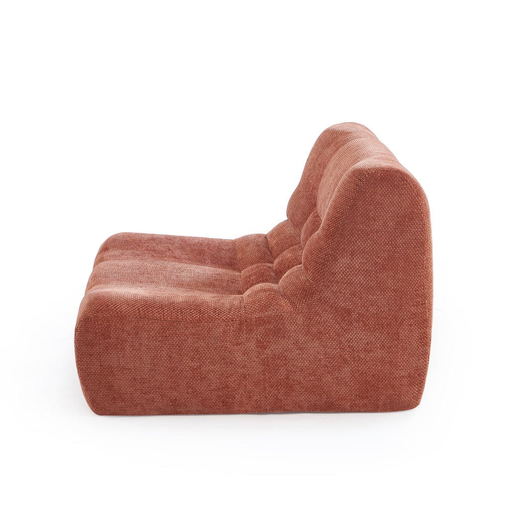 Janis - Modular Armchair 1 Seater - Chenille Fabric - Terracotta