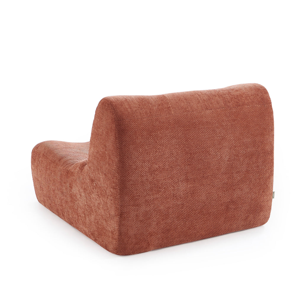 Janis - Modular Armchair 1 Seater - Chenille Fabric - Terracotta
