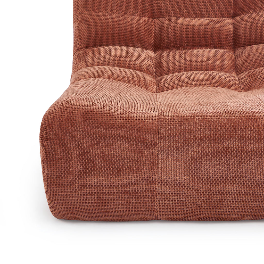 Janis - Modular Armchair 1 Seater - Chenille Fabric - Terracotta