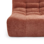 Janis - Modular Armchair 1 Seater - Chenille Fabric - Terracotta
