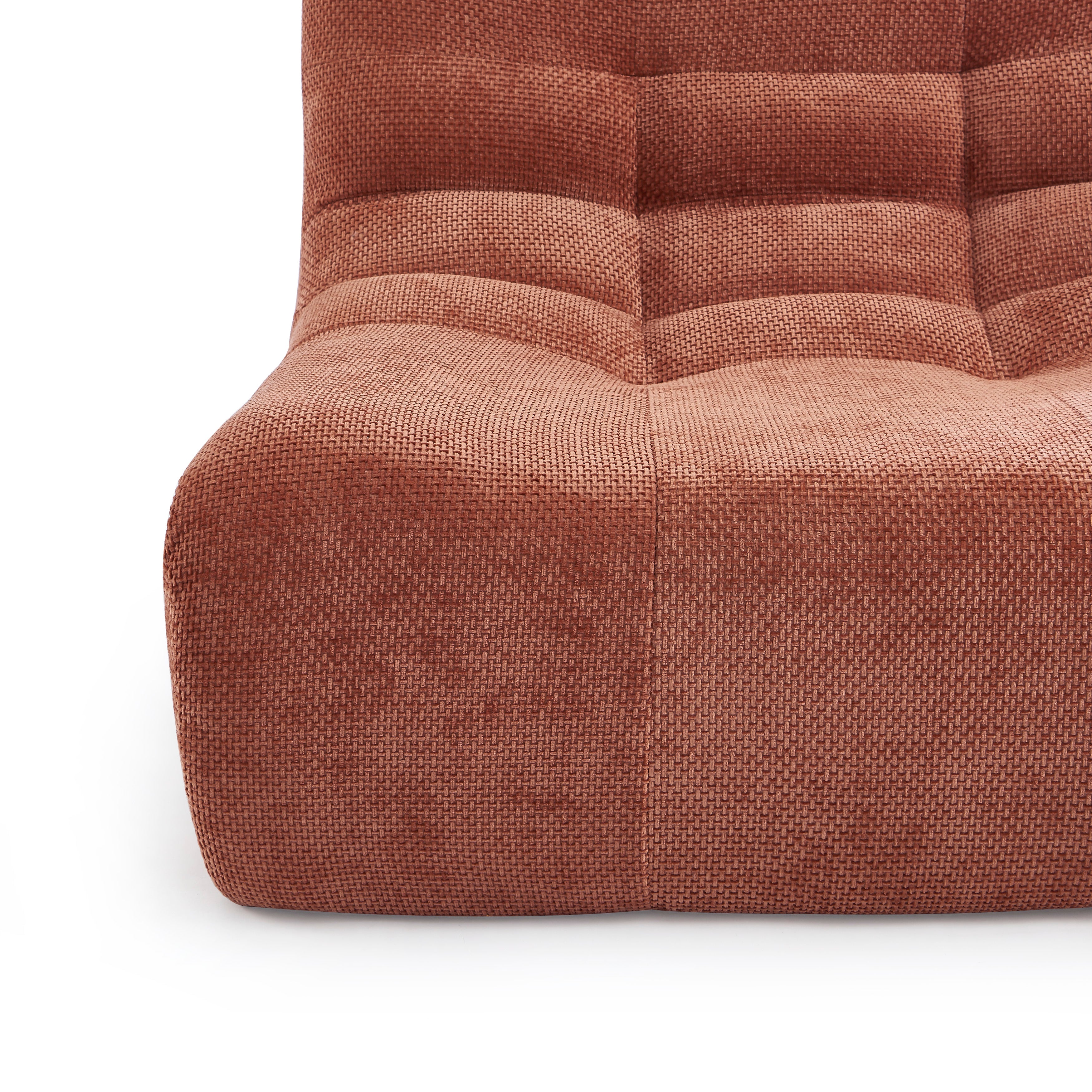 Janis - Modular Armchair 1 Seater - Chenille Fabric - Terracotta