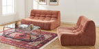 Janis - Modular Armchair 1 Seater - Chenille Fabric - Terracotta