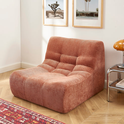 Chauffeuse Janis Modulable Une Place - Tissu Chenille Terracotta